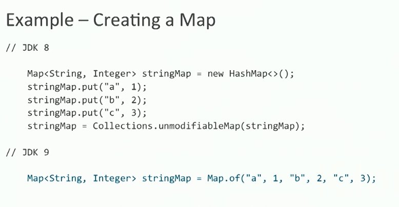 java's tweet image. Collections Framework Enhancements in #JDK9 #Java w/ @stuartmarks 
oracle.com/java/java9-scr…