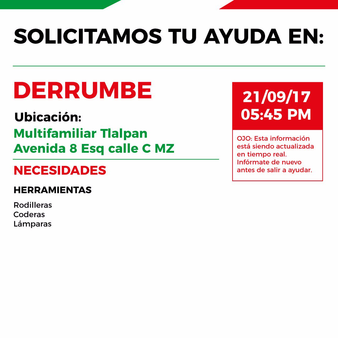 SerapazMexico's tweet photo. Más apoyo en el Multifamiliar Tlalpan #sismo #sismocdmx https://t.co/QBlEijWMnv