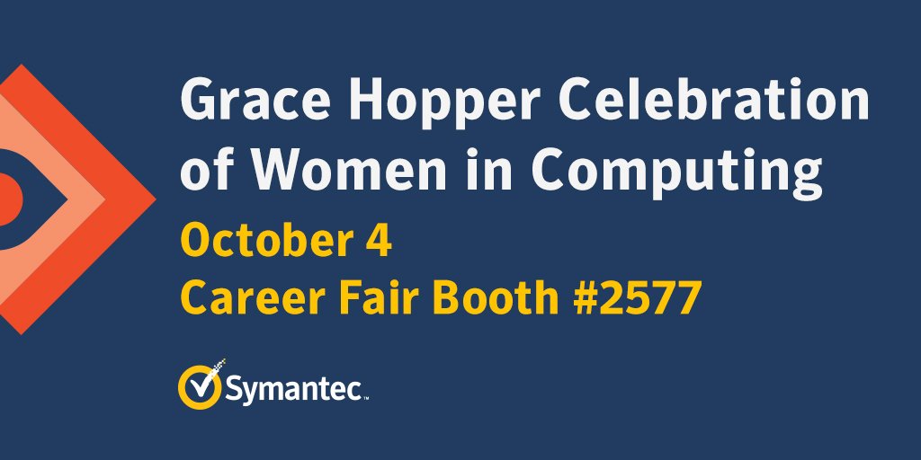 symantec's tweet photo. Did you attend #GHC16? Symantec did. Learn more about last year’s event here: https://t.co/sbzd0do4eE #tbt https://t.co/LfWcdJLyDV