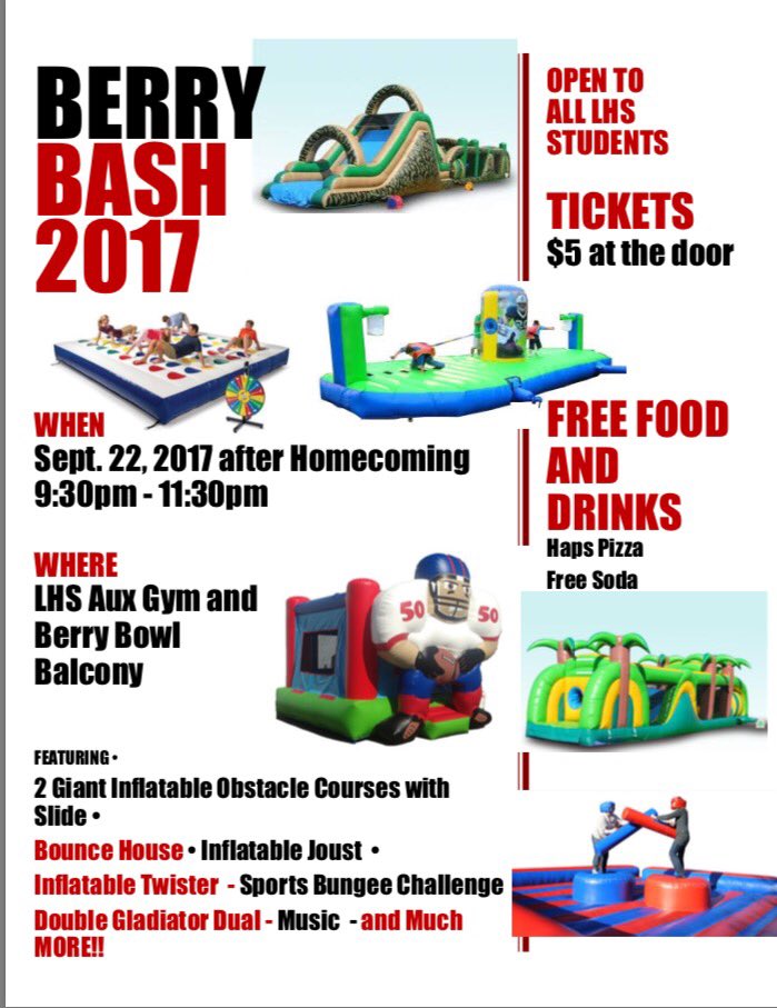 Hope Everyone can make it tomorrow night to the #Berrybash 
Thank you to all our sponsors!