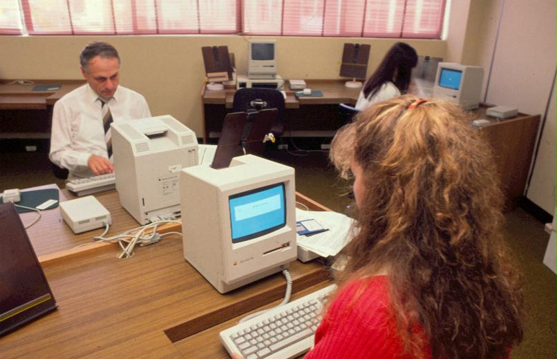 #flashbackfriday Calling all #earlycomputer #nerds! Can you name the desktop model here in our #80's office?