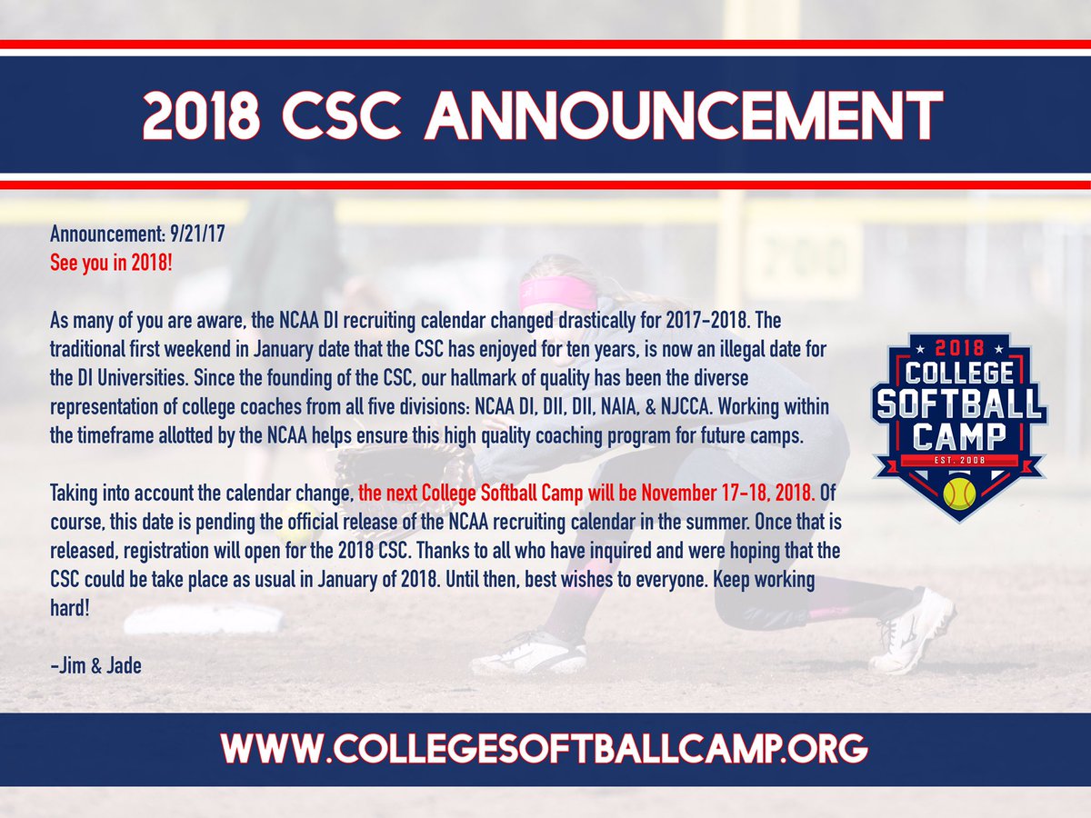 CollegeSoftballCamp tweet media