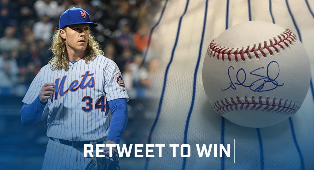 Mets's tweet image. To kick-off #FanAppreciationWeekend RT this to enter to win a @Noahsyndergaard autographed ⚾️! #THXMetsFans

Rules: atmlb.com/2hkkC8H
