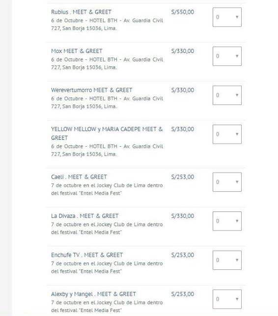 YellowMellowPE's tweet photo. Y estos son los precios de los diferentes M&amp;G's, ¿Que opinan? ¿Ya tienen su entrada? 👀💕 https://t.co/T625RhZCWC
