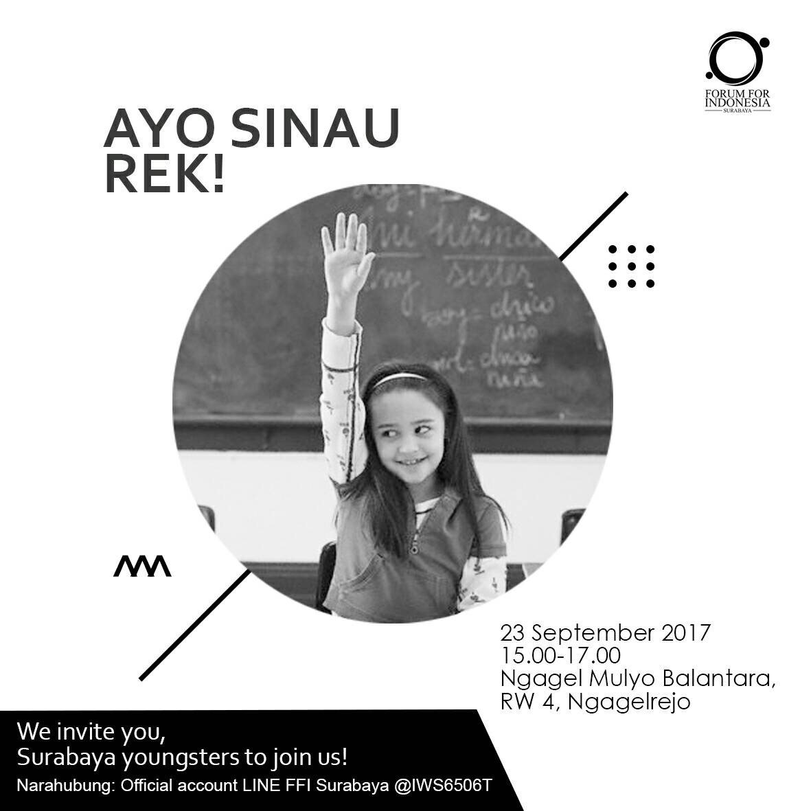 Ayo Sinau Rek!

Forum For Indonesia kembali mengundang kalian pemuda untuk ikut mengajarkan ilmu kepada mereka yang membutuhkan.