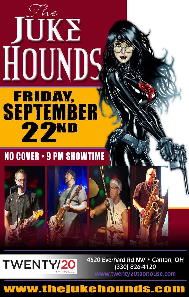 TheJukeHounds's tweet photo. Fri Sept 22 / @TheJukeHounds hit the stage for the first time at @Twenty20Taphouse in N. Canton OH / New Time! We play at 8 PM https://t.co/g07au2uOjv