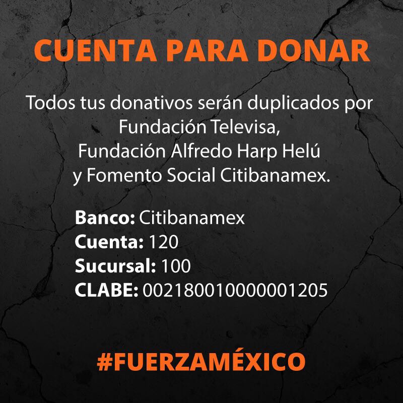 Todos tus donativos serán duplicados #FuerzaMéxico 🇲🇽