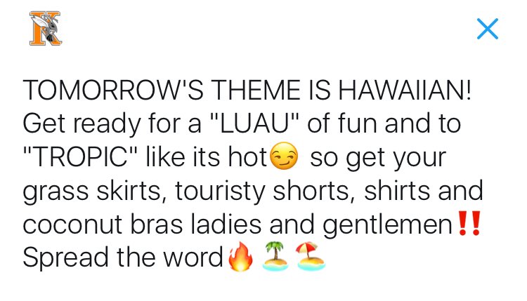 KHS_HYPE_AF's tweet photo. ⚠️Tomorrow's theme⚠️ https://t.co/gS2pcjwzRn