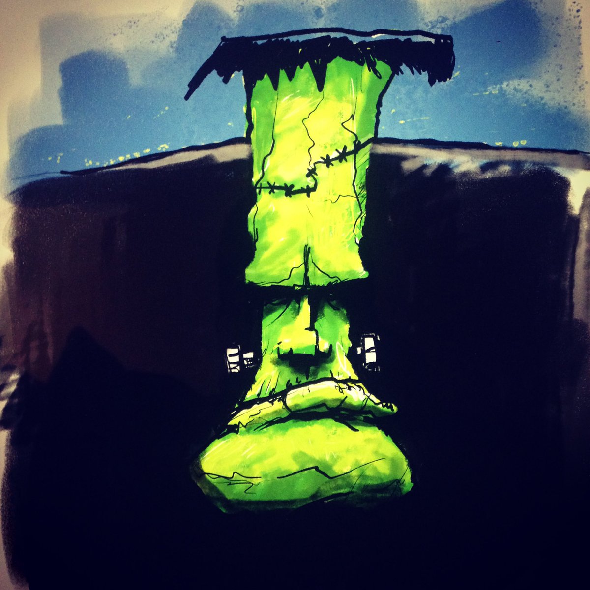 MrJBays's tweet photo. Just a sketch I did on the new iPad Pro last night  #kidlitart https://t.co/vytXAqvAId