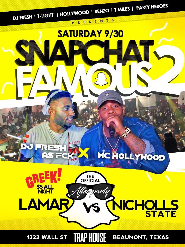 HtxDJFresh's tweet photo. @PartyHeroesEMG Here To Save The Day โผ๏ธ #SnapChatFamous2 9.30 Issa #NationInvasion https://t.co/cGYQfipSJ8