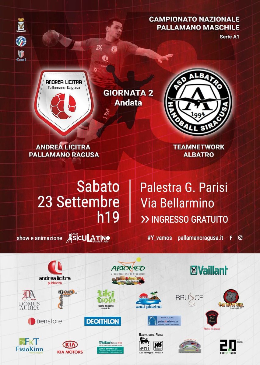 AlbatroSiracusa's tweet photo. Seconda giornata e primo derby stagionale. Domani a Ragusa contro #andrealicitrapallamano @peppe_vinci @marcooneto @nikolakedzo https://t.co/C2ARMsaYiU