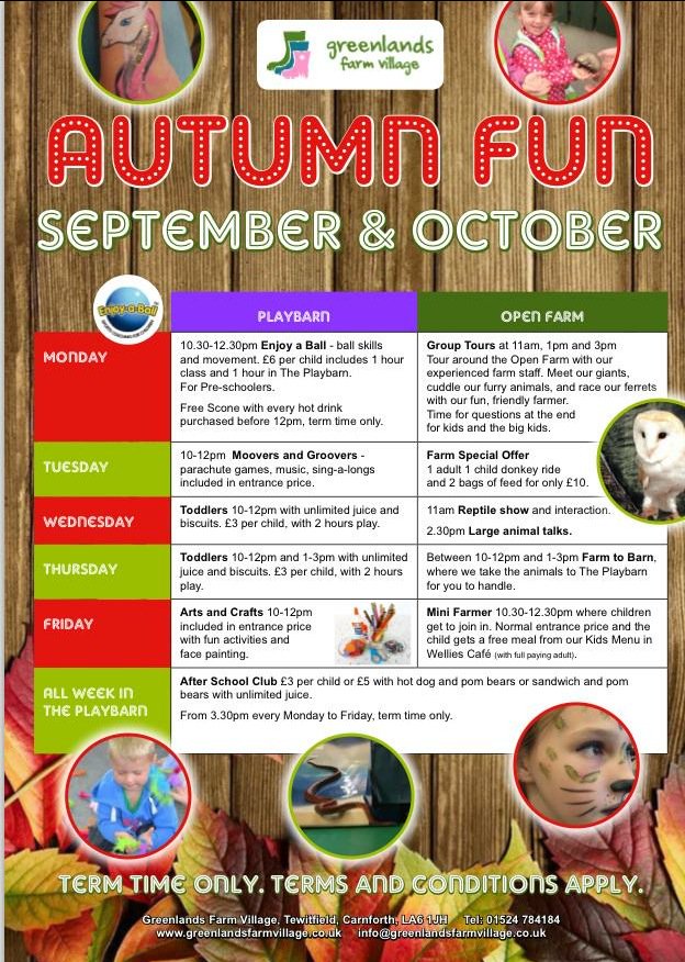 Autumn of fun @GreenlandsFarm lots of different things going on. Come down and join in the fun