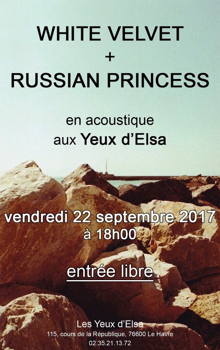 À toute à l'heure pour une session acoustique aux <a href="/yeuxdelsa/">LesyeuxdelsaLeHavre</a> 🎶 #acoustic #session #concert #russianprincess #whitevelvet #music #welovelh