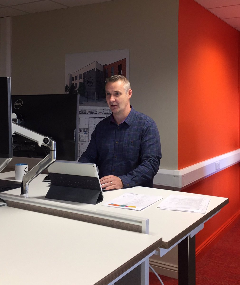 stevehepworth's tweet photo. Trying out the new standing desks for @ongoUK's move to new offices. Feels strangely comfortable. https://t.co/7mDrSVVD6Q