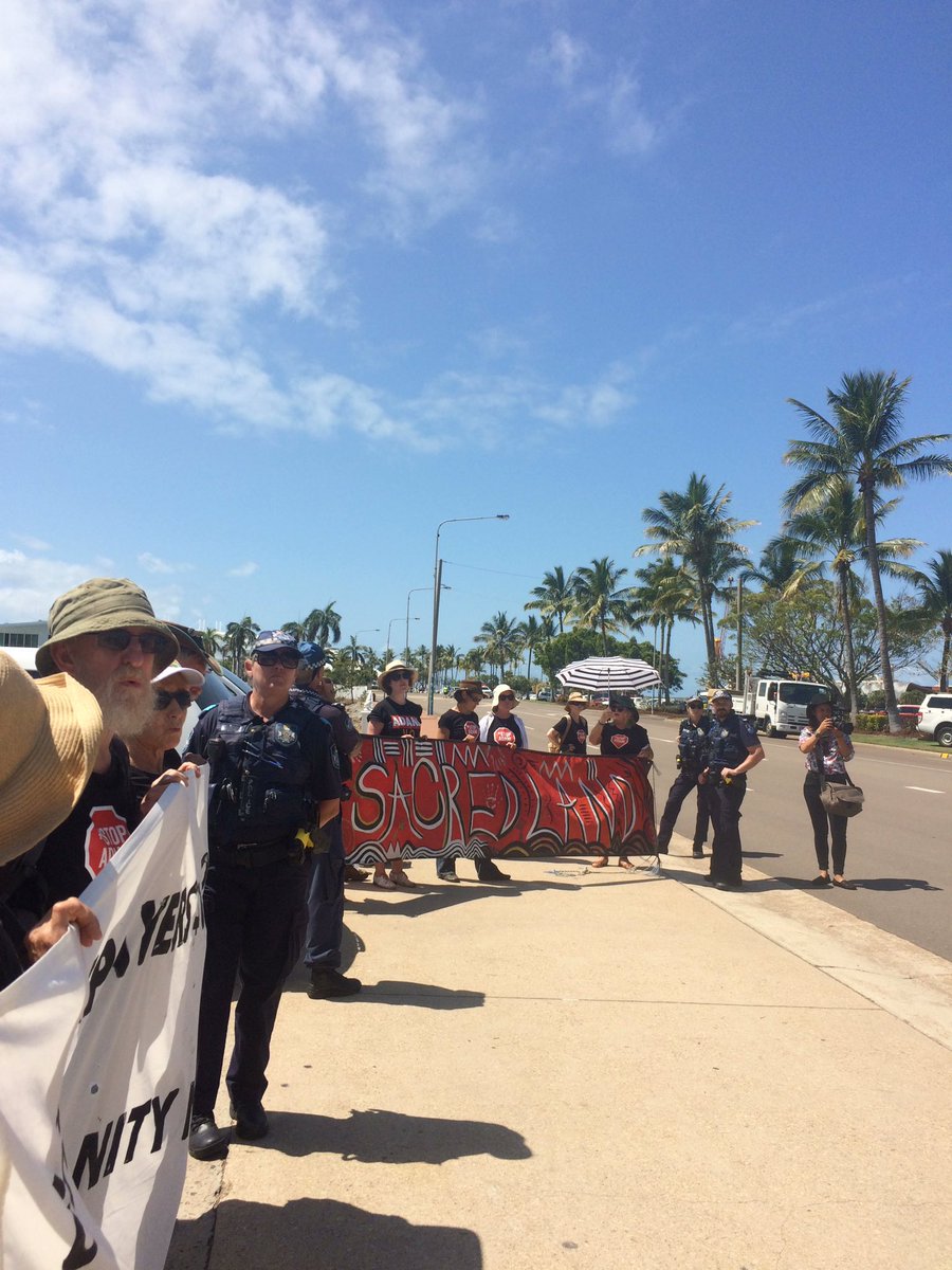 carlymcgregor1's tweet photo. "Always was, always will be, Aboriginal Land" giving it to - #StopAdani #FrontLineAction https://t.co/XrLYh06n0p