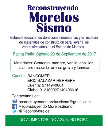ReconsMorelos's tweet image. Nuestros hermanos de Morelos nos necesitan para reconstruir sus hogares, comparte este mensaje y coopera con nosotros #ReconstruyeMorelos