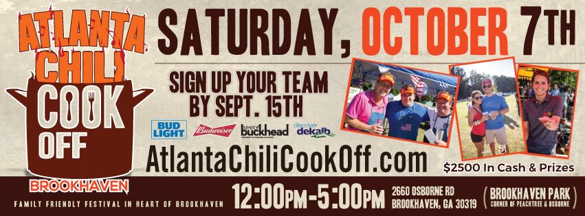 AtlChiliCookOff's tweet photo. Missed sign-ups this year? Come size-up the competition! Get your tix TODAY &amp; see you Oct 7th https://t.co/DHhxmqvVx5 #ATLChiliCookoff https://t.co/EsCKRlhj5b