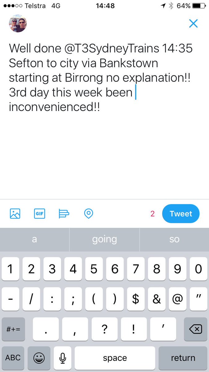 sclono's tweet photo. @T3SydneyTrains @AndrewConstance @GladysB Runninglate now for work!Our line being ignored..need much better service!! #RestoreInnerWestLine https://t.co/th505Eh1iB