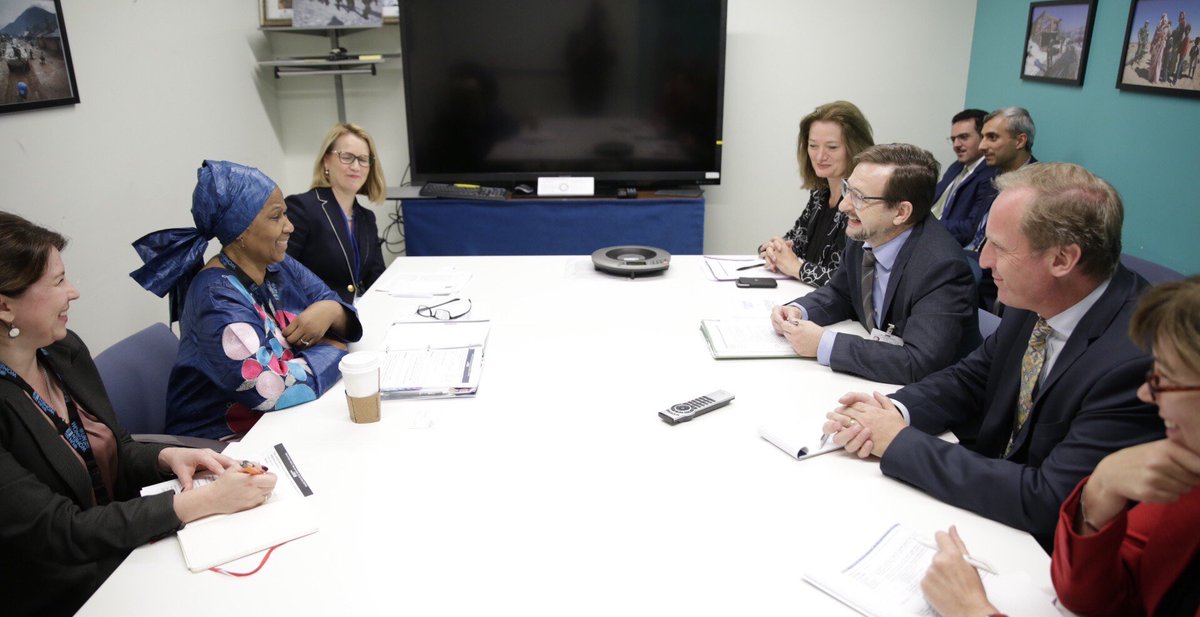 Fruitful discussion w/UNWomen Exec Dir Mlambo-Ngcuka on deepening our partnership to do more to advance Women, Peace &amp; Security agenda.
