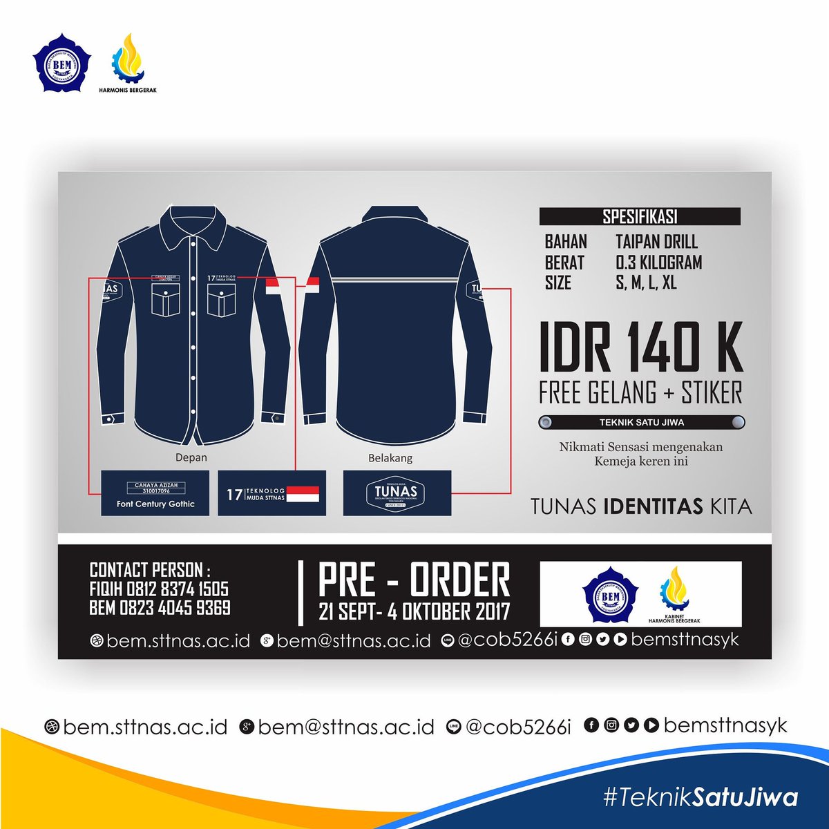 bemsttnasyk's tweet photo. Tunas Indentitas Kita
KABINET HARMONIS BERGERAK
BEM STTNAS YK
KEMENTERIAN PEREKONOMIAN
#bemsttnasyk
#kabinetharmonisbergerak
#TeknikSatuJiwa https://t.co/yObr9OieTF