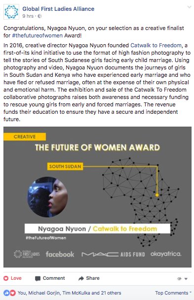 AnaTabanSS's tweet photo. Congrats to #Anataban member @SouthSudan11 using her creativity to support our young women &amp; girls #FutureofWomen #CatWalktoFreedom https://t.co/EG5uFMOycV