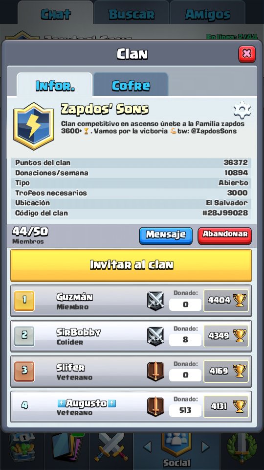 ZapdosSons's tweet photo. Clan competitivo en crecimiento, amigos y familia. Interesados MD +3600 ... A por la victoria 💪 #clashroyale https://t.co/M77SE2rHoj