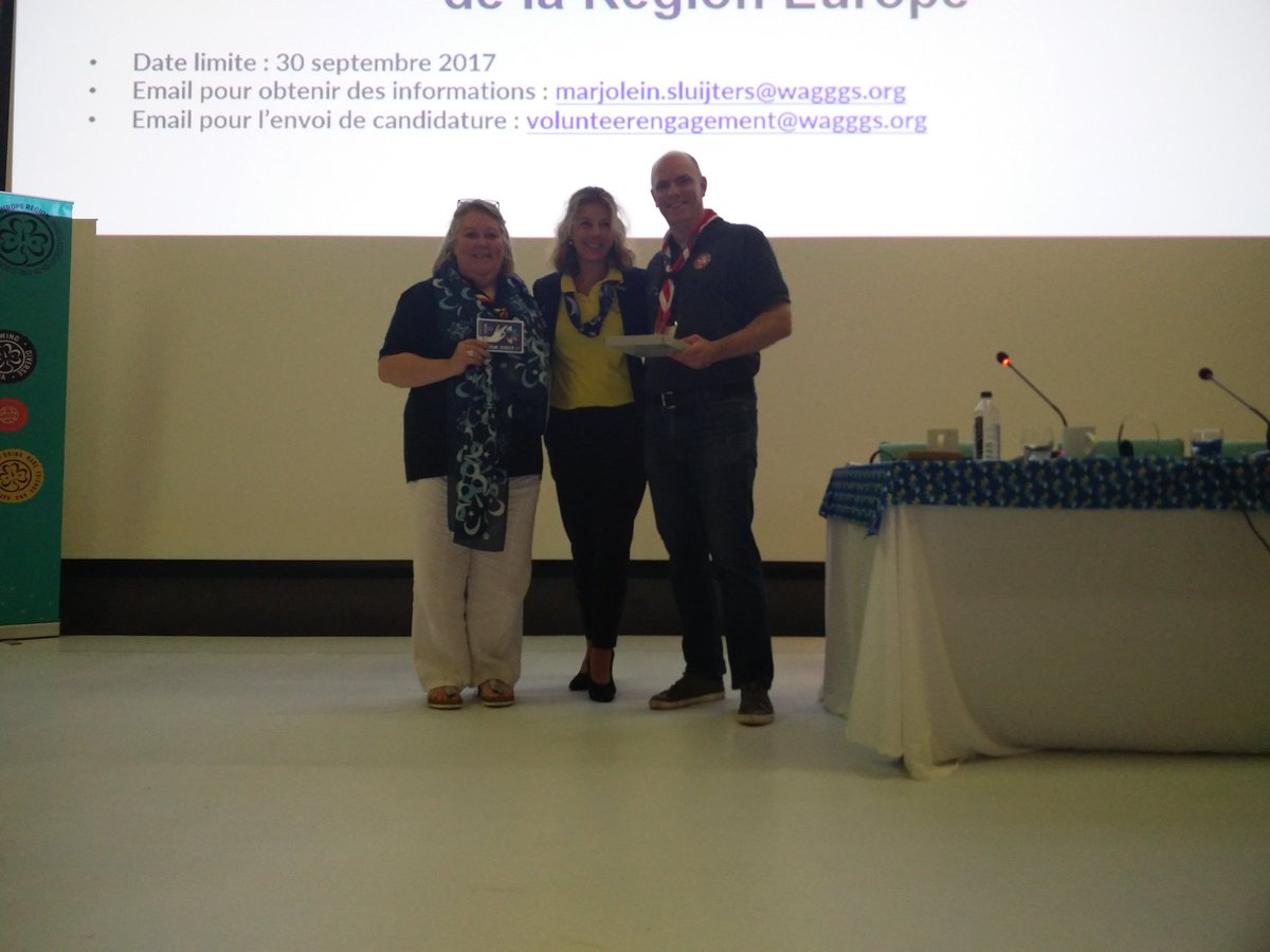 DenisMortier's tweet photo. Congratulations to Sophie @GCBpf and Philippe from @MouvementScout for their work on the task force @EuropeRegion #36WoCo https://t.co/ooSVaQ9PJL