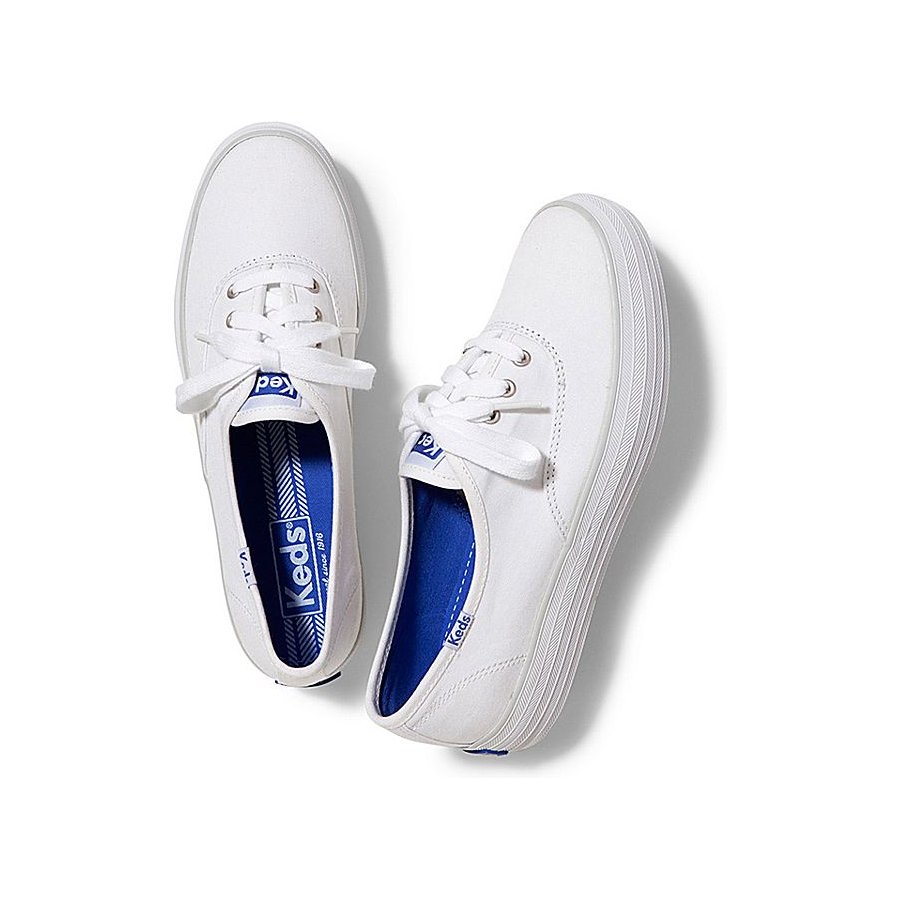 keds triple decker white canvas