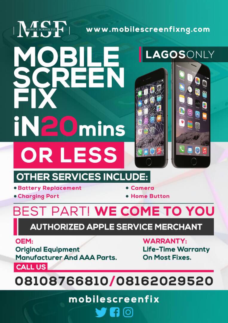 MobileScreenFix's tweet photo. We are a group of young pros who want to change your intuition about phone repairs in Nigeria, we bring quality to your doorstep #LagosOnly https://t.co/hJqLifcFMx