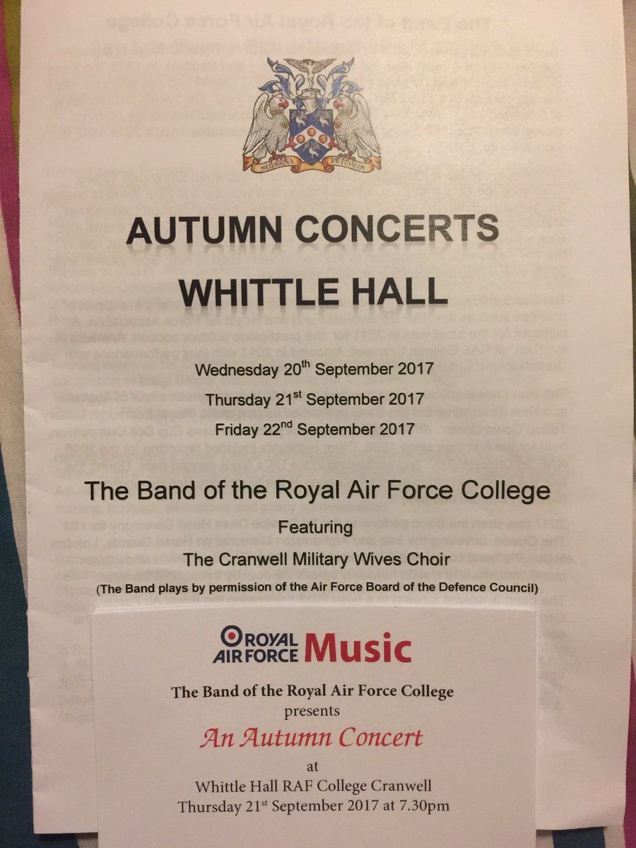 ComdtSO (@comdtso) on Twitter photo Fantastic evening with <a href="/RAFMusic/">RAF Music</a>, great eclectic mix of music & Military Wives Choir & <a href="/aircadets/">RAF Air Cadets</a> front of house ππ. <a href="/ComdtCranwell/">CommandantRAFCollege</a> Fantastic evening with <a href="/RAFMusic/">RAF Music</a>, great eclectic mix of music & Military Wives Choir & <a href="/aircadets/">RAF Air Cadets</a> front of house ππ. <a href="/ComdtCranwell/">CommandantRAFCollege</a>