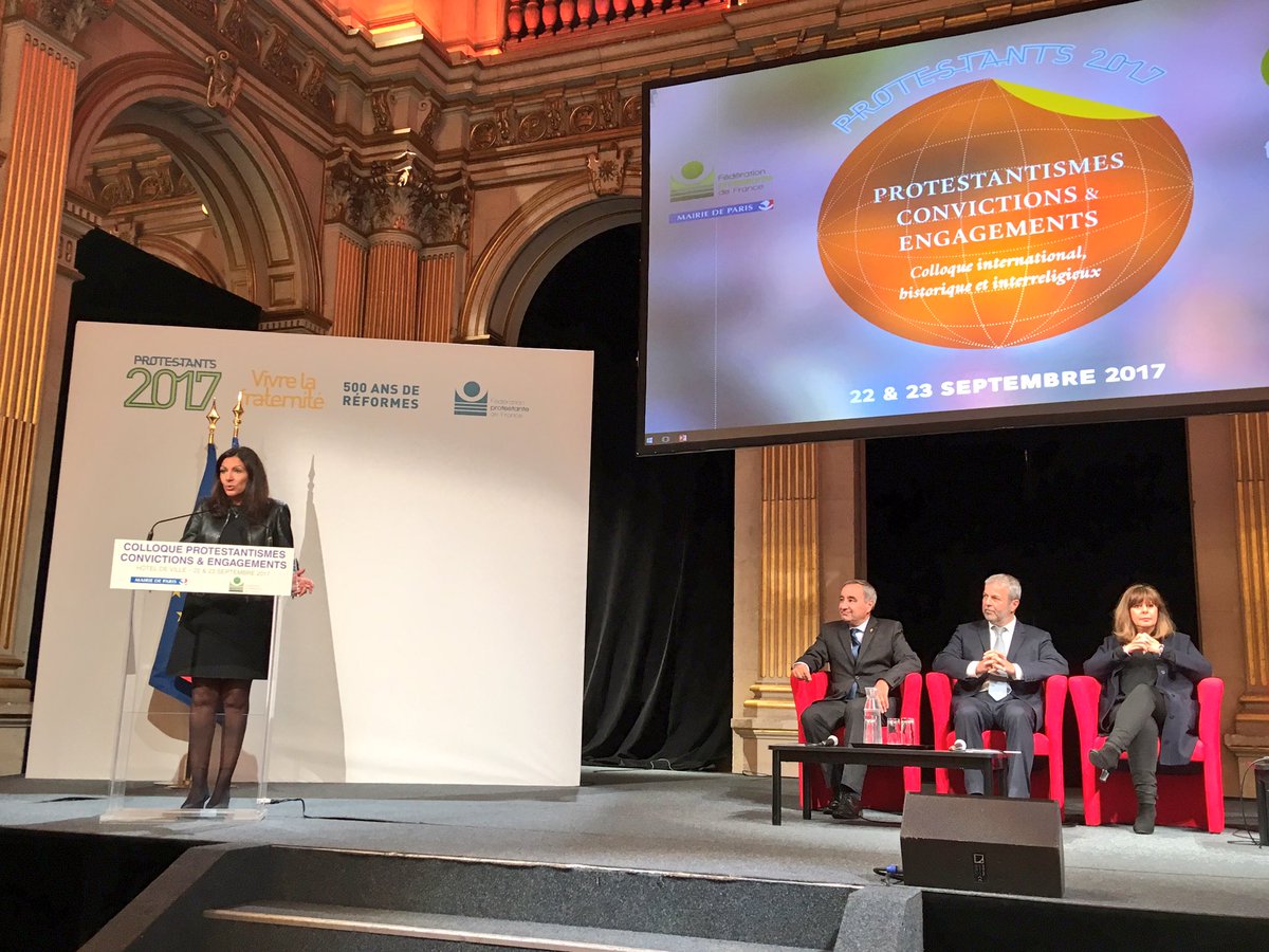 Anne_Hidalgo's tweet photo. Très heureuse d'accueillir le #FPFcolloque2017 à l'Hôtel de Ville de Paris pour célébrer le 500e anniversaire de la Réforme  #Protestantisme https://t.co/XC8W9cr5cj