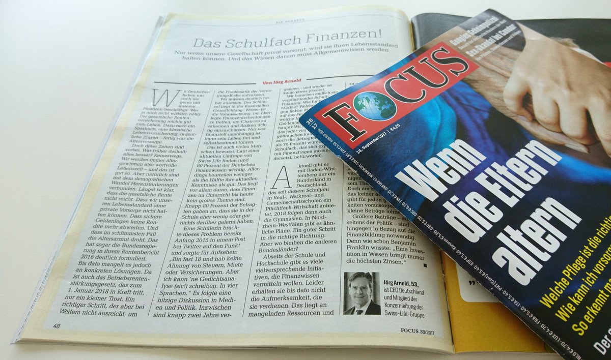 swisslife_de's tweet image. &quot;Wir brauchen ein Schulfach #Finanzen!&quot;, klare Worte unseres CEO im @FOCUS_Magazin @focusonline bit.ly/2jPZiZo #Vorsorge #Schule