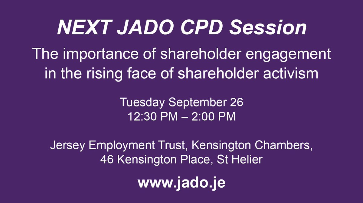 Spaces are still available for our next CPD event,to find out more and to register visit ow.ly/AuPL30flGRr #jerseyci #cpd #event