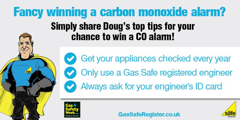 Final day of our CO alarm competition - if you can RT Doug's top tips, you'll be in with a chance to win! Winner announced after 4pm today.