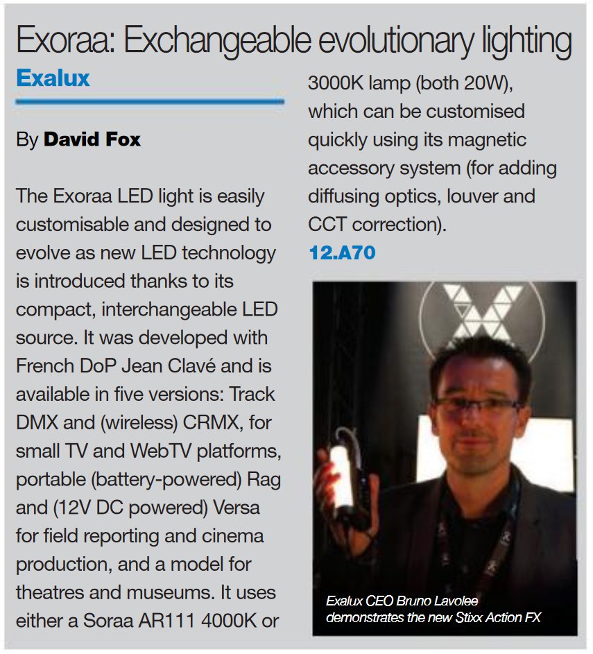 EXALUX's tweet photo. EXALUX was in @ibcdaily ! #exoraa #IBC2017 @IBCShow
https://t.co/qvgkQzRkH0 https://t.co/AjfDfOAvw9