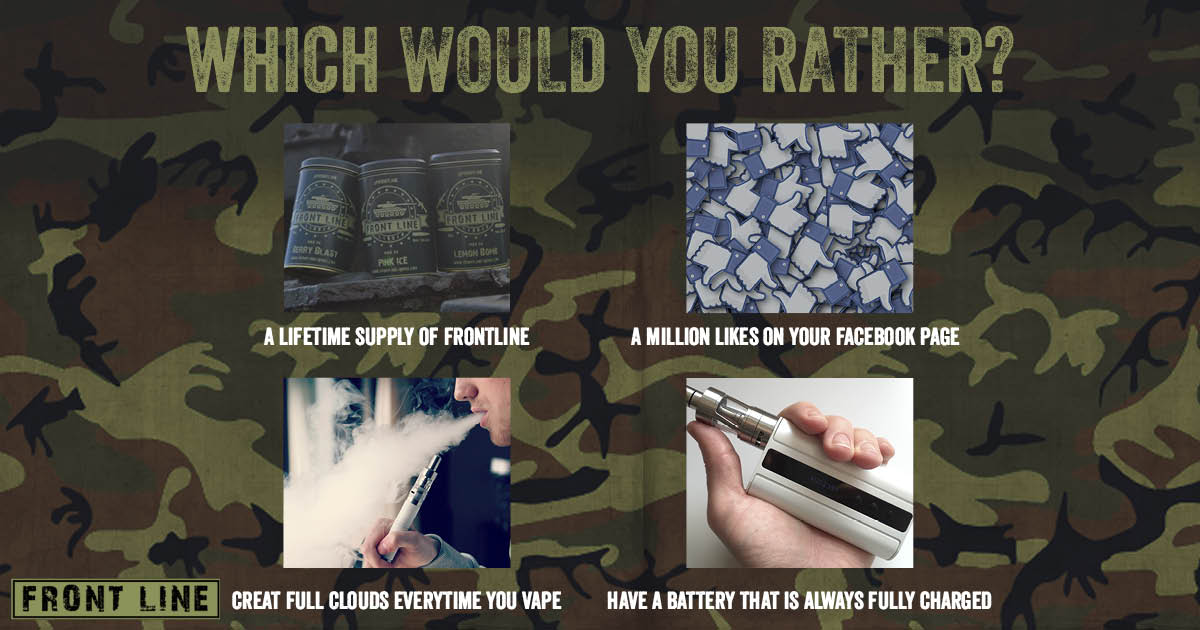 frontlineliquid's tweet photo. To enter #FrontLineFriday: RT, follow &amp; tweet us which of the options you'd rather! Ends tomorrow. Good luck! #Competition #Giveaway https://t.co/eXNEGxIzH5
