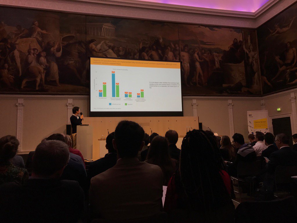 At the RSA for the launch of <a href="/CambridgeAltFin/">Cambridge Centre for Alternative Finance CJBS</a> Global #Blockchain Report by <a href="/GarrickHileman/">Garrick Hileman</a> <a href="/mrauchs/">Michel Rauchs</a> with EY and Visa.