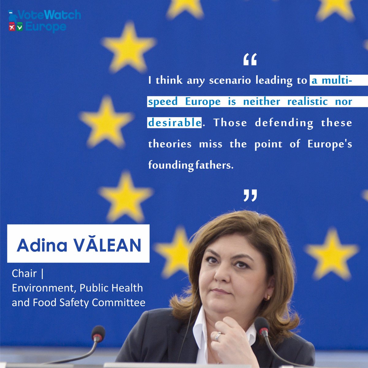 VoteWatchEurope's tweet photo. How does @EP_Environment Chair @AdinaValean see #multispeedeurope ? 🚲🚙🚄🇪🇺 Find out in our interview 👉https://t.co/4GeR4M6iP7 #VoteWatch https://t.co/4nr5X8zq3R