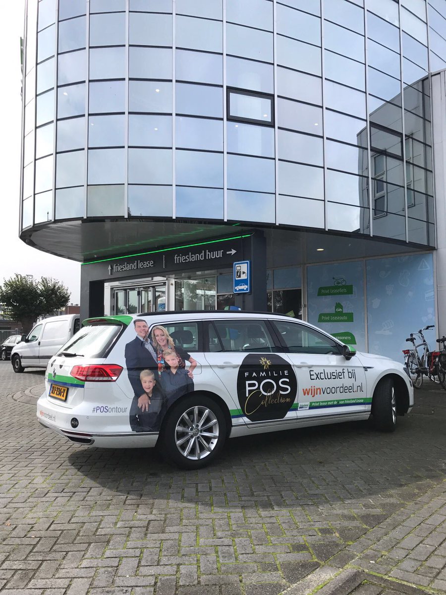 frieslandlease's tweet photo. Een bijzondere opdracht! Fam Pos promoot hun eigen #POSecco wijn de komende tijd in deze opvallende VW Passat: geleverd door Friesland Lease https://t.co/9nbDqWeATu