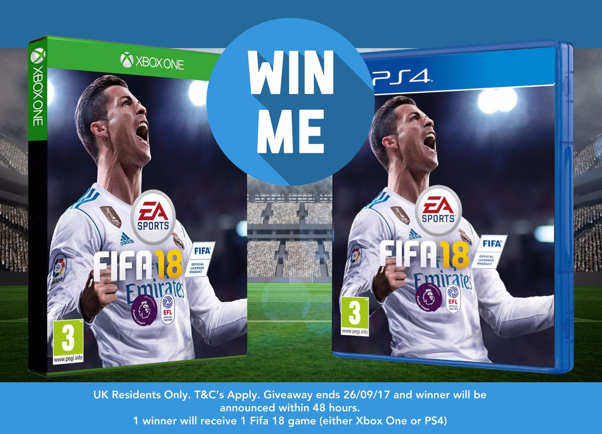 QDStores's tweet photo. FREEBIE FRIDAY!! #WIN Fifa 18 ⚽️To Enter Simply: Follow us, Retweet and Tag 1 Friend 😀#Competition  #giveaway https://t.co/ZM5Fpm6hlL