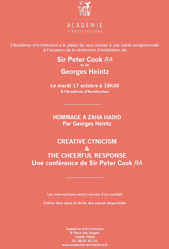 Invitation <a href="/Academie__Archi/">AcademieArchitecture</a> #teamarchi