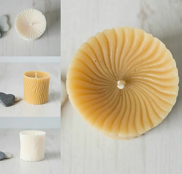 beespokeofdevon's tweet image. Same design different waxes, beeswax and soy wax.  Both unscented but beeswax has a natural 'honey' aroma 😊