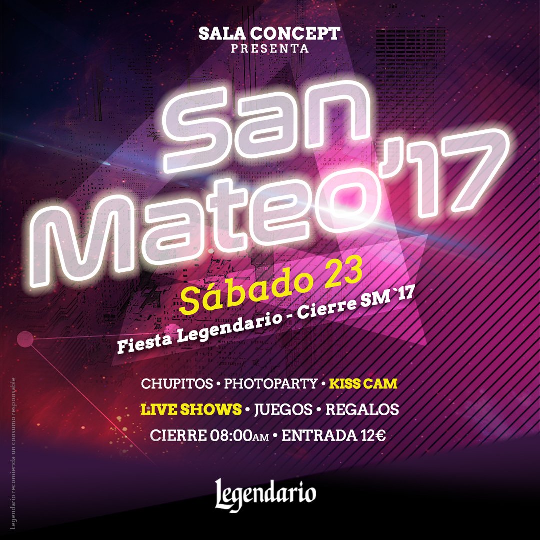 Deseando que llegue mañana para ir a <a href="/salaconcept/">Sala Concept</a> y disfrutar del gran cierre de las fiestas de #SanMateo2017 #nosgustalavida #Logrono