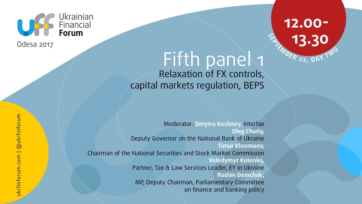 ukrfinforum's tweet image. #UkrFinForum17.
Relaxation of FX controls, capital markets regulation, BEPS panel.
LIVE: 
youtube.com/watch?v=W0zqND…