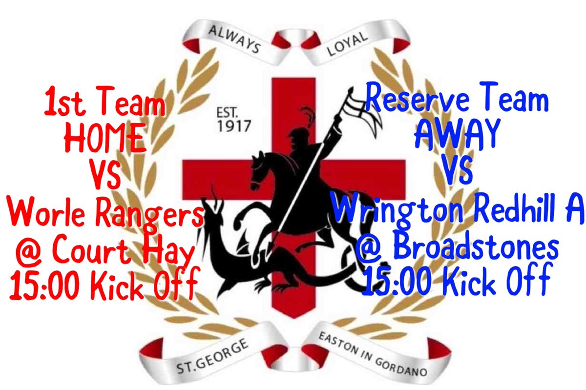 🔴 First Team Home to <a href="/WRFC_Official/">Worle Rangers FC</a> 
⚪️ Reserve Team Away to <a href="/WringtonRedhill/">Wrington Redhill FC</a> ‘A’
#Saints 🔴⚪️🔴⚪️🔴⚪️