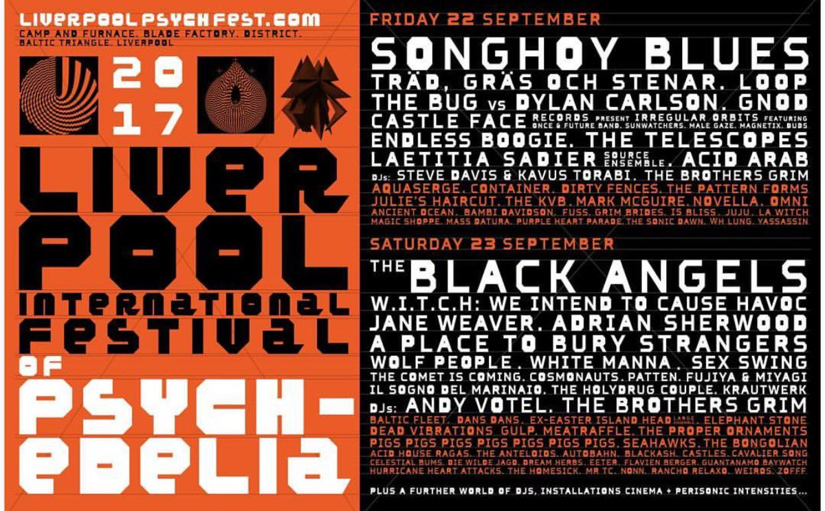 We will be playing at Liverpool Psych Fest today. On stage at 7:45pm at Blade Factory. Come hang out.🕺🏼