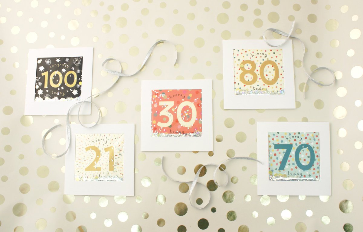 Add some sparkle to a birthday with our new range of age, shakies cards!