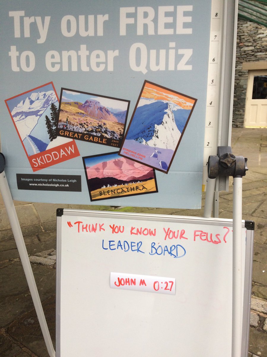 LakelandWalker's tweet photo. For about one minute, LW ed was to of FotLD's leader board @ Festival of the Fells! (On a board of one!) #FriendsofLakes https://t.co/8gkFu3VG5V