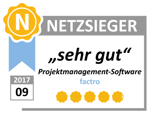 factroDE's tweet photo. #factro ist laut Netzsieger das Nummer-1 #Projektmanagement-Tool! Wir freuen uns über diese tolle Bewertung. www. factro.de https://t.co/gf8z43act0
