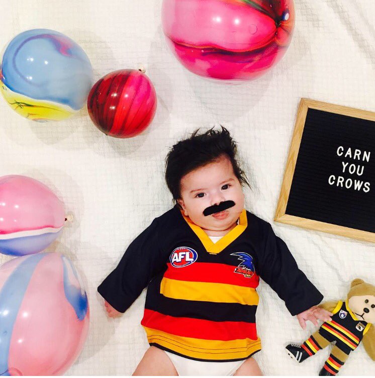 GF READY! ❤️💙💛 #BABYTEX _ <a href="/Adelaide_FC/">Adelaide Crows</a> <a href="/texwalker13/">Tex Walker</a>